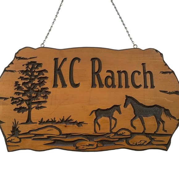 Unbranded | Accents | Western Decor Burned Wood Kc Ranch Horses Sign ...